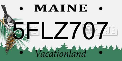 5FLZ707 Maine License Plate