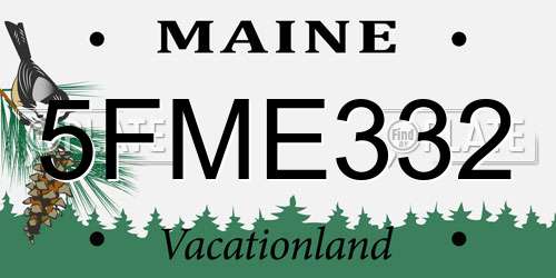 5FME332 Maine License Plate