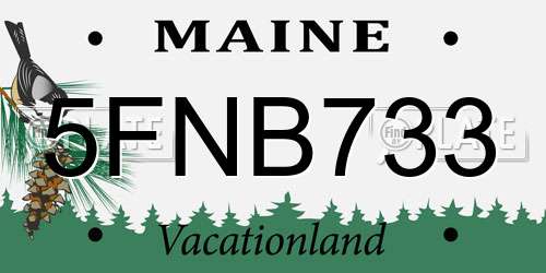 5FNB733 Maine License Plate