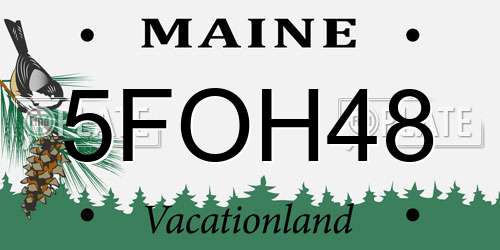 5FOH48 Maine License Plate