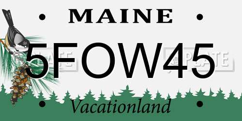 5FOW45 Maine License Plate