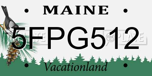 5FPG512 Maine License Plate