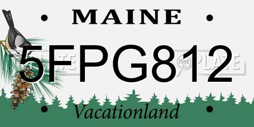 5FPG812 Maine License Plate