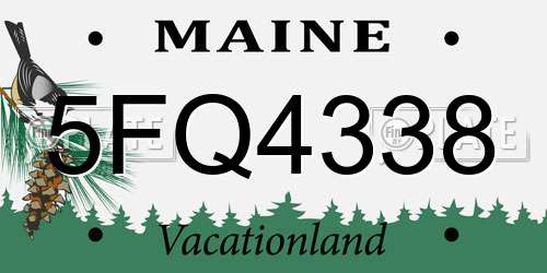 5FQ4338 Maine License Plate