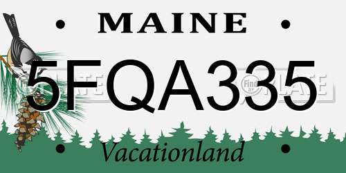 5FQA335 Maine License Plate