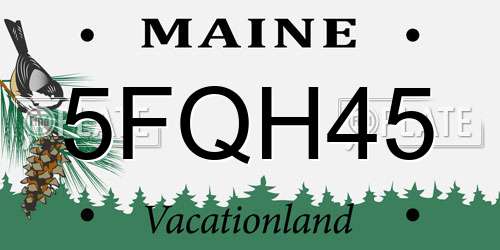 5FQH45 Maine License Plate