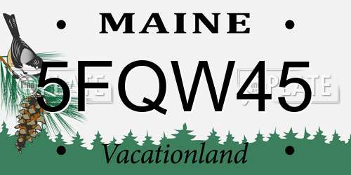 5FQW45 Maine License Plate