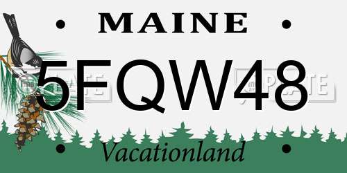 5FQW48 Maine License Plate