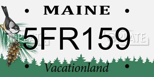 5FR159 Maine License Plate