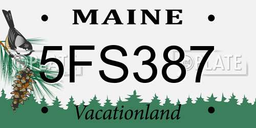 5FS387 Maine License Plate