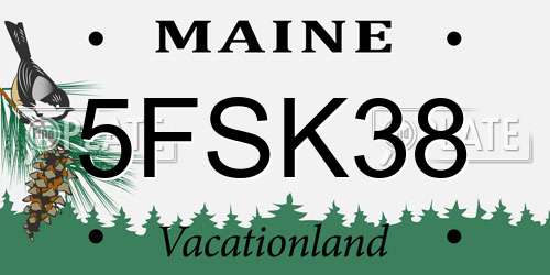 5FSK38 Maine License Plate