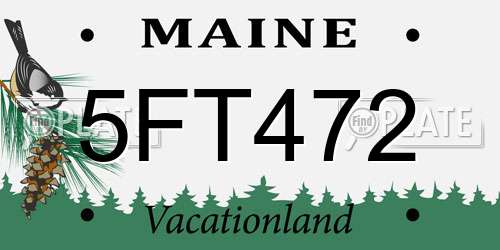 5FT472 Maine License Plate