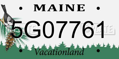 5G07761 Maine License Plate