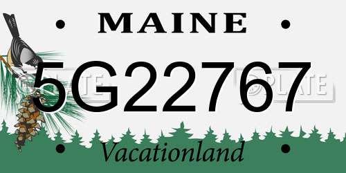 5G22767 Maine License Plate