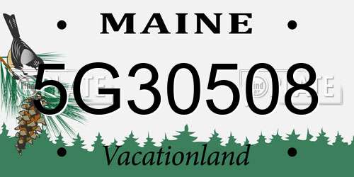 5G30508 Maine License Plate