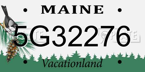 5G32276 Maine License Plate