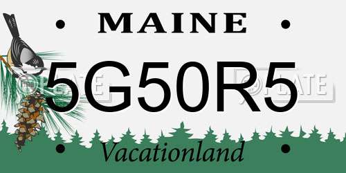 5G50R5 Maine License Plate