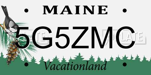 5G5ZMC Maine License Plate