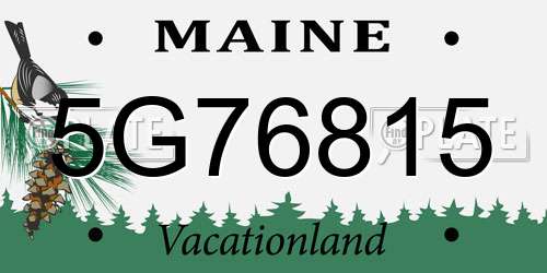 5G76815 Maine License Plate