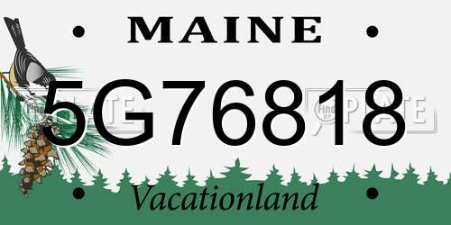 5G76818 Maine License Plate