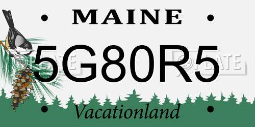 5G80R5 Maine License Plate
