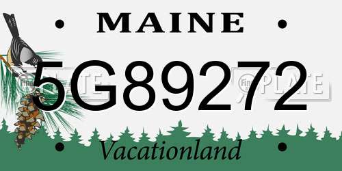 5G89272 Maine License Plate