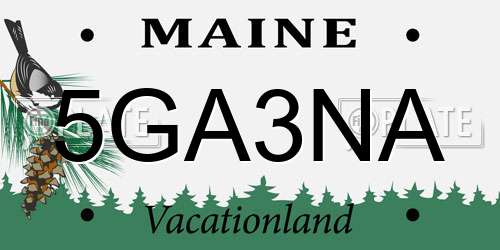 5GA3NA Maine License Plate