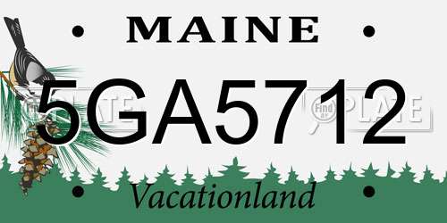 5GA5712 Maine License Plate
