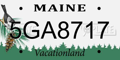 5GA8717 Maine License Plate