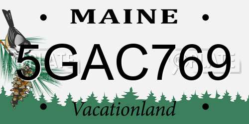 5GAC769 Maine License Plate