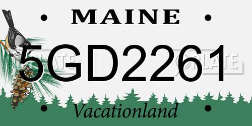 5GD2261 Maine License Plate