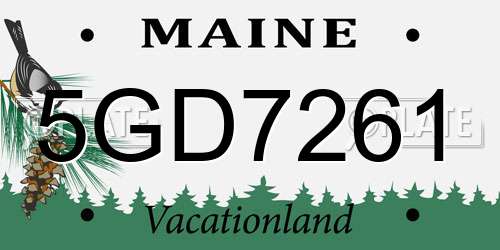 5GD7261 Maine License Plate