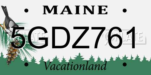 5GDZ761 Maine License Plate