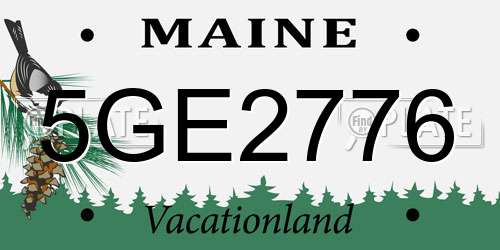 5GE2776 Maine License Plate