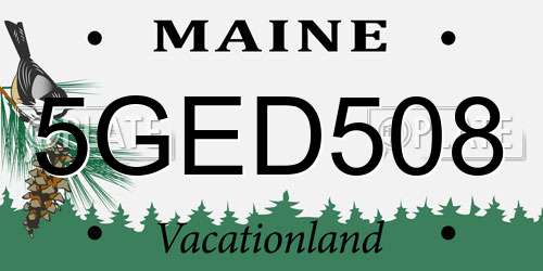 5GED508 Maine License Plate