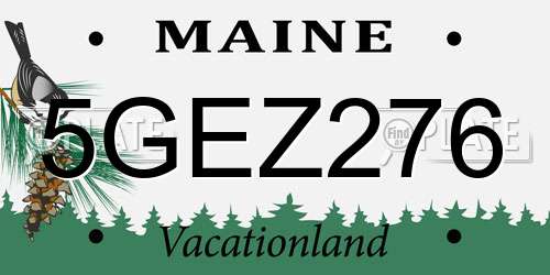 5GEZ276 Maine License Plate