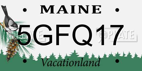 5GFQ17 Maine License Plate