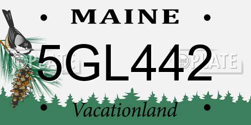 5GL442 Maine License Plate