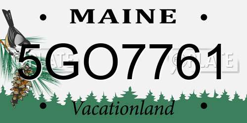 5GO7761 Maine License Plate