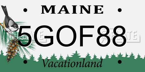 5GOF88 Maine License Plate
