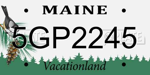 5GP2245 Maine License Plate
