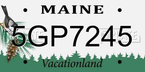 5GP7245 Maine License Plate