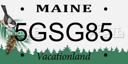 5GSG85 Maine License Plate