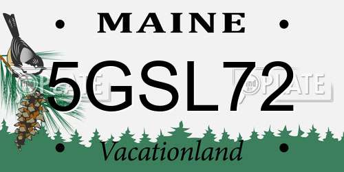 5GSL72 Maine License Plate