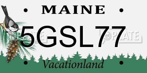 5GSL77 Maine License Plate