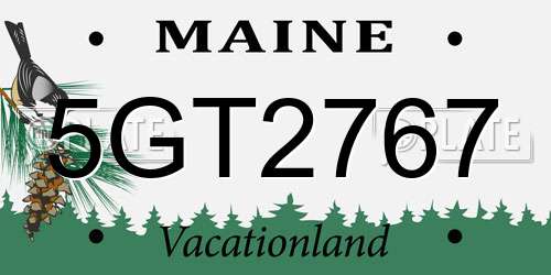5GT2767 Maine License Plate