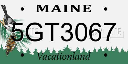 5GT3067 Maine License Plate