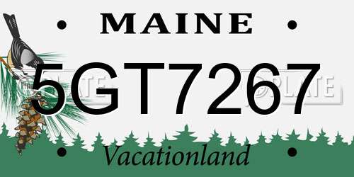 5GT7267 Maine License Plate