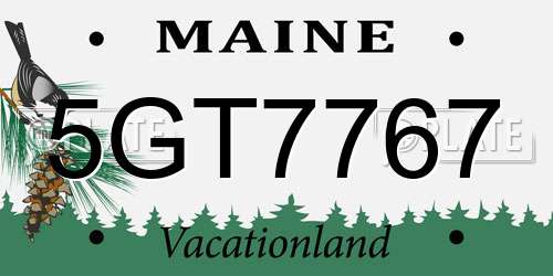 5GT7767 Maine License Plate