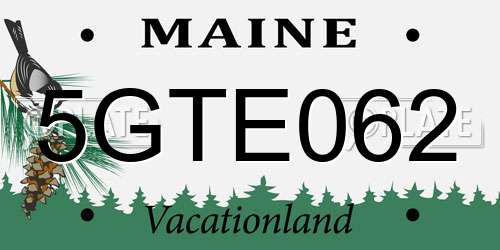 5GTE062 Maine License Plate